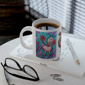 20oz Jumbo Mug — Cute Pink Smiley Creature Art Coffee Cup