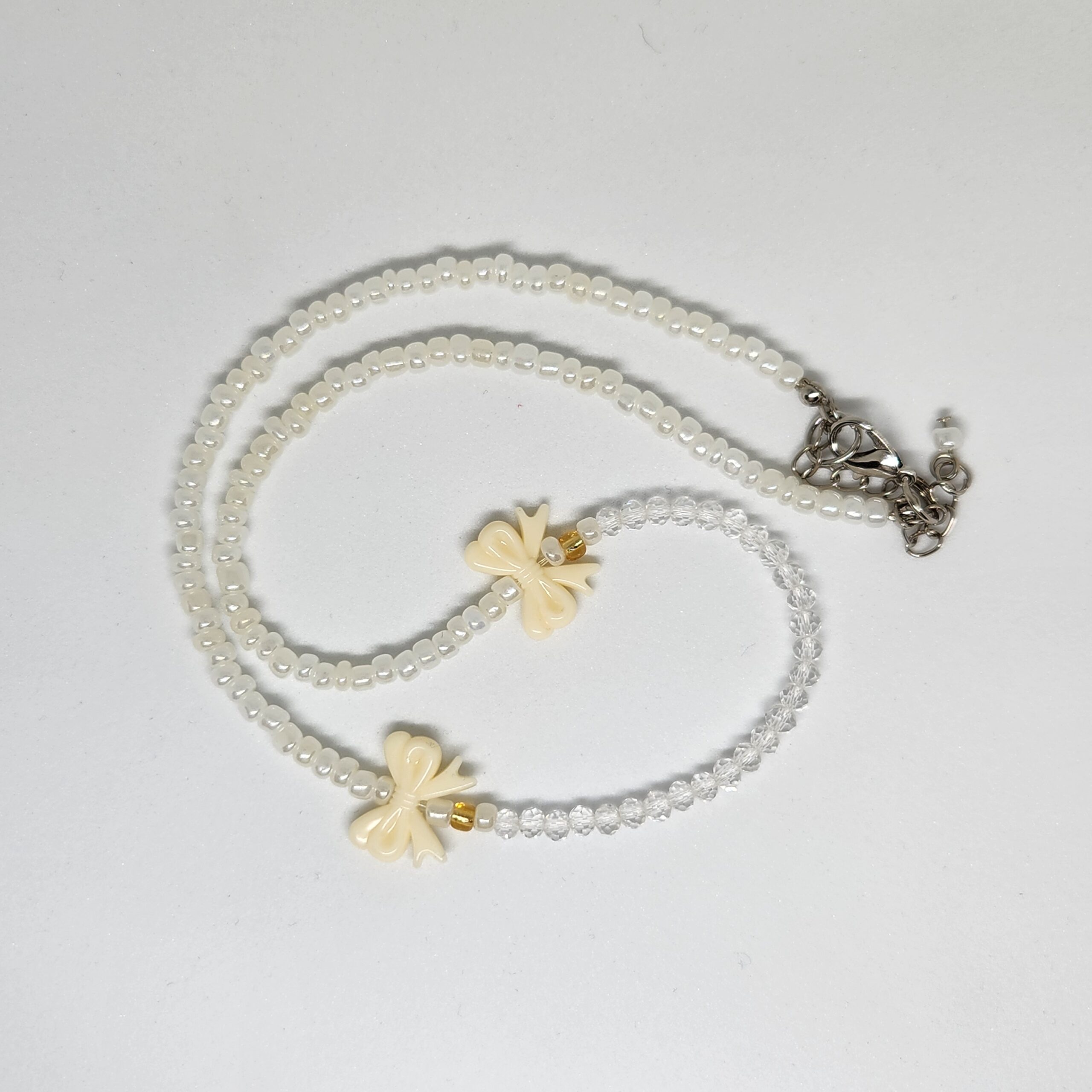"Pearl Ribbon" Beaded Necklace - Image 2