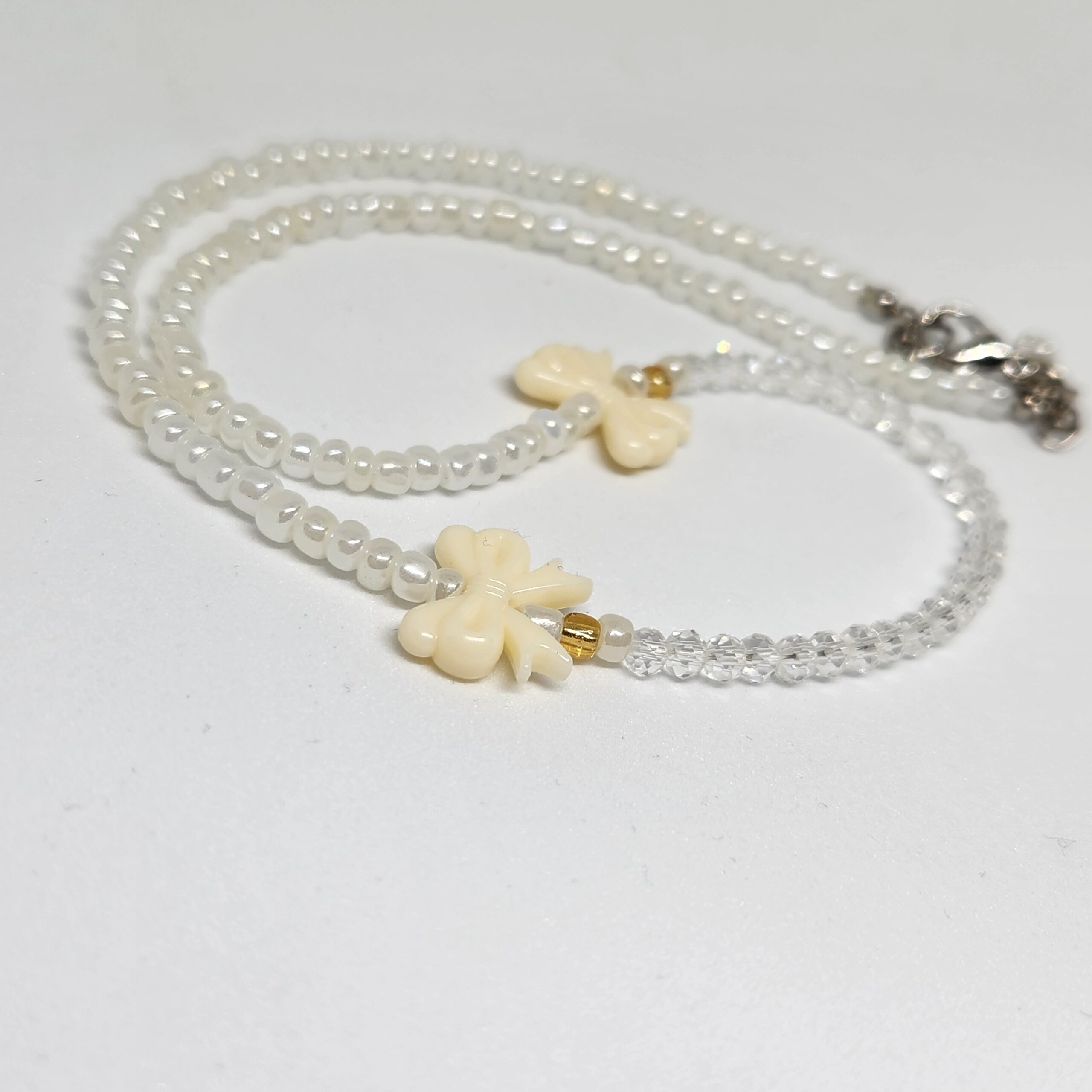 "Pearl Ribbon" Beaded Necklace - Image 5