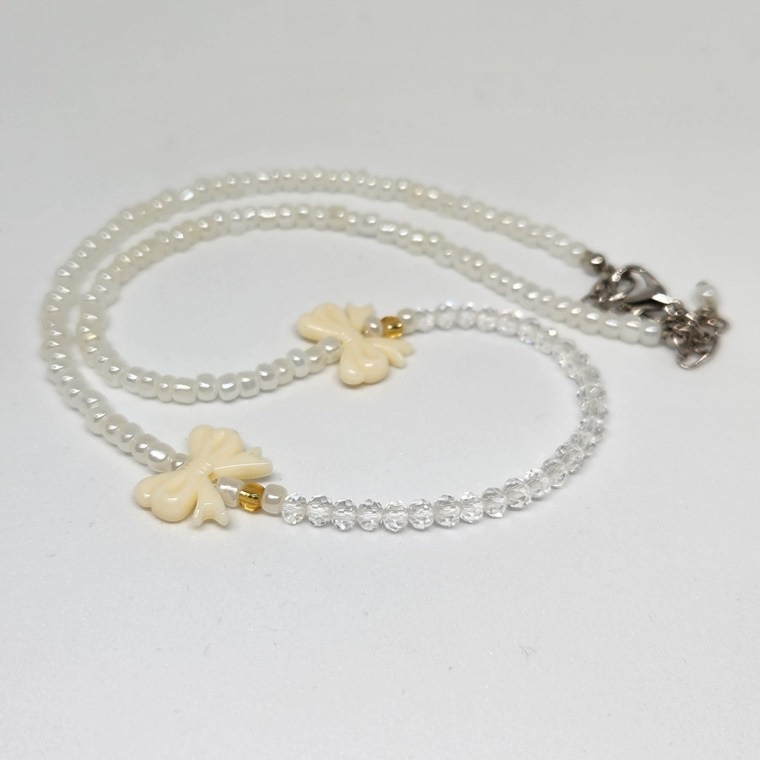 "Pearl Ribbon" Beaded Necklace - Image 3